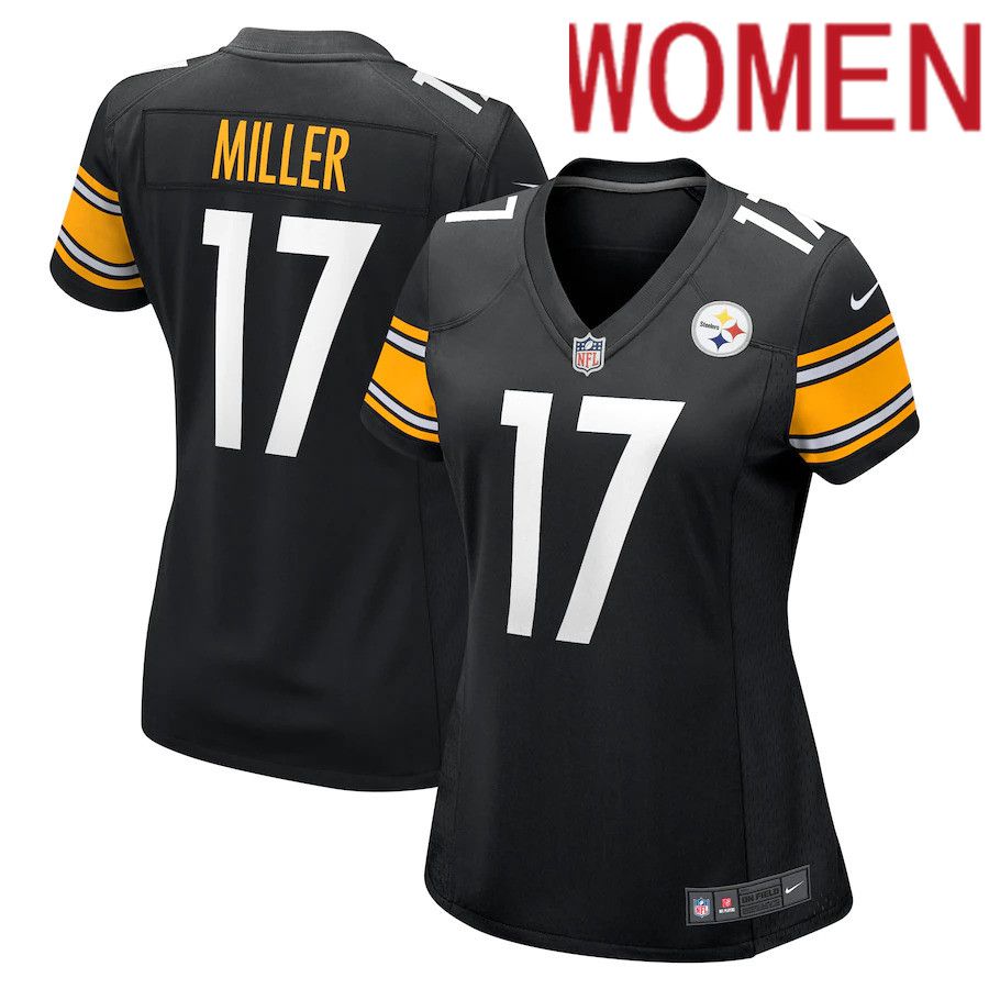 Women Pittsburgh Steelers #17 Anthony Miller Nike Black Game NFL Jersey->women nfl jersey->Women Jersey